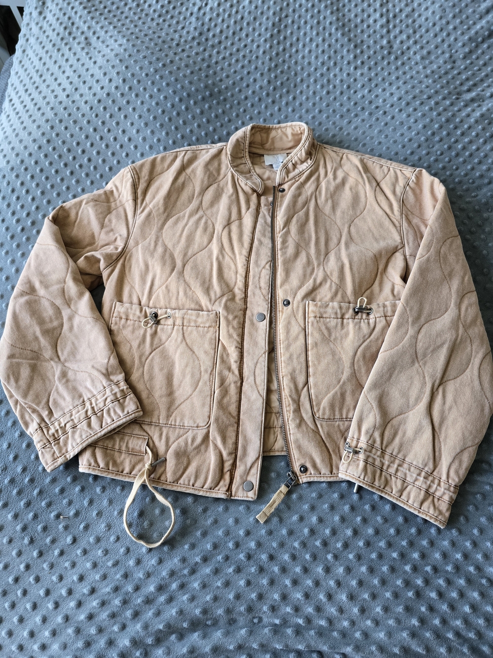 Joie Quilted Utility Jacket / Barn Jacket – Beige Tan – Size Small